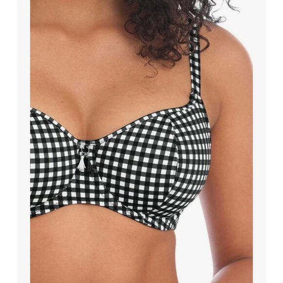 NWT Freya Check In Sweetheart Padded Bikini Top Size 32I Gingham Print Underwire - Picture 3 of 6